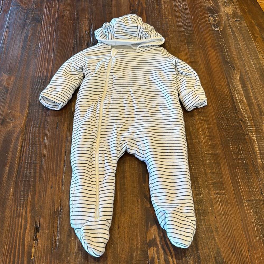 Baby MORI pram suit - black/white - 6-12mo - great condition